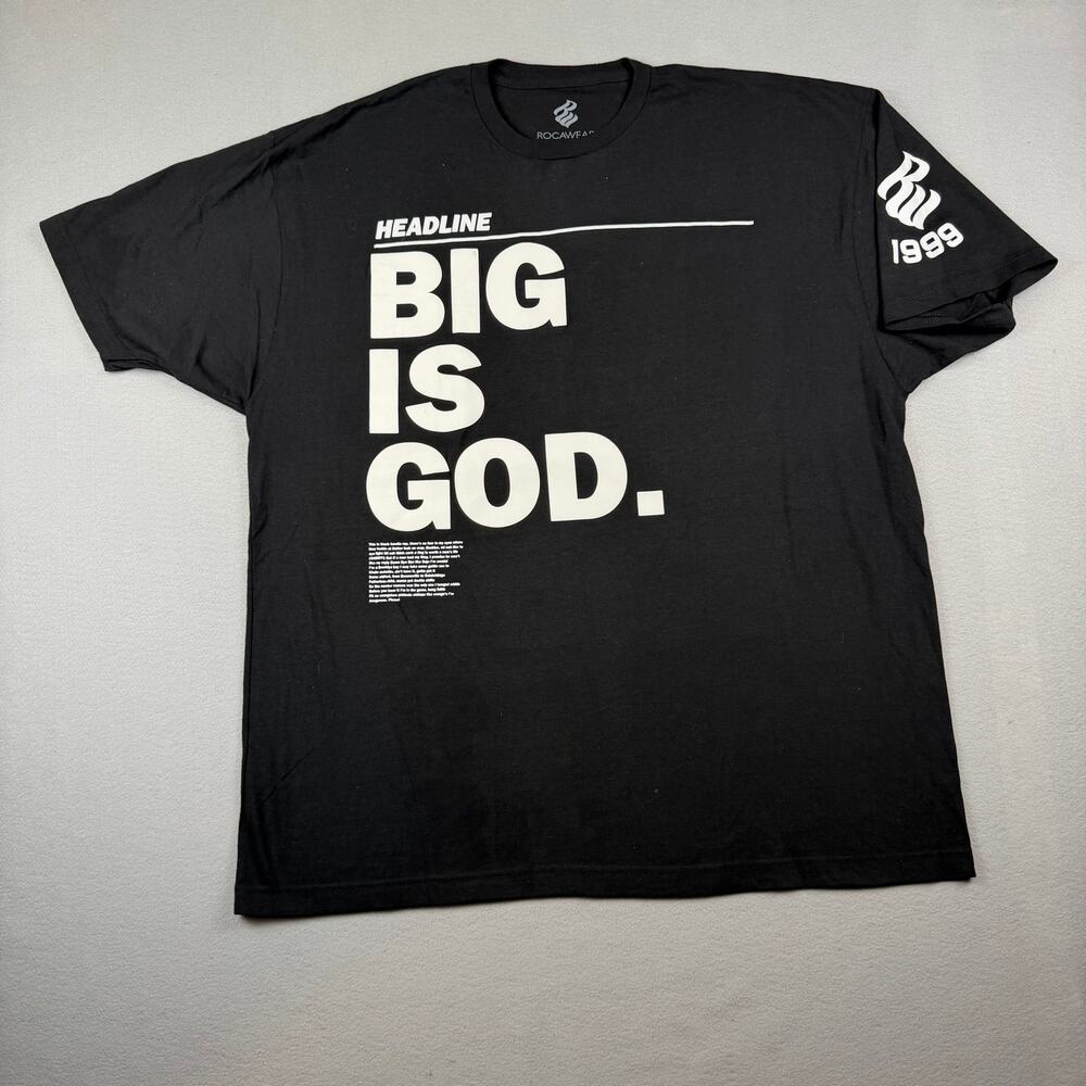 Rocawear 3XB Big Is God Graphic Tee Black Y2K